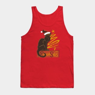 Joyeux Noel Le Chat Noir With Stylized Golden Tree v2 Tank Top